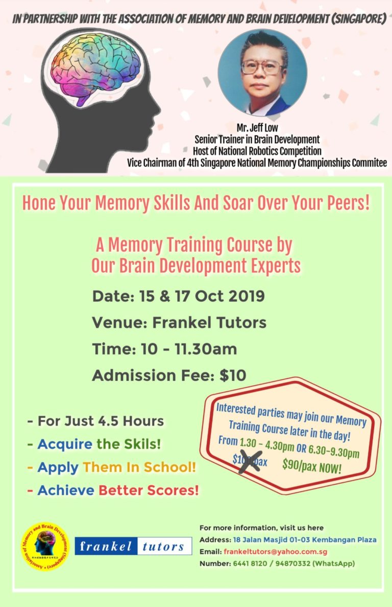 Memory Training Course for PSLE Marking Days FrankelTutors